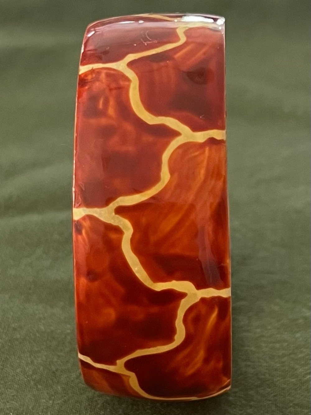 Brown /orange and Gold Resin woman’s Bangle Bracelet